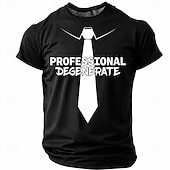 cheap Sarcasm Humor T-shirts-Men's Professional Degenerate Tie Funny Sarcastic Graphic T-Shirt Casual Crew Neck Short Sleeve Tee Shirt Designer Clothing Apparel S M L XL XXL XXXL