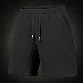 abordables Bermudas estilo casual-Hombre Pantalón corto Pantalones cortos de verano Pantalones cortos casuales Jacquard Con Texturas Plano Comodidad Transpirable Sobre la Rodilla Casual Exterior Playa Vacaciones Moda Blanco Caqui