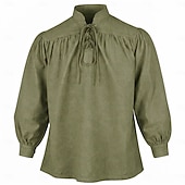  Medievale Rinascimento Camicia Pirata Vichingo Abbinare con cotone e lino Costume Per uomo Vichingo Costumi da pirata Halloween Carnevale Performance LARP Fiera Rinascimentale Adulti Camicia