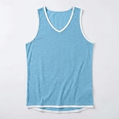  Herren Baumwoll-T-Shirt Ärmelloses Shirt Unterhemd Ärmellos V Ausschnitt Sommer Einfach Mode Basic Böhmische Schlank Weich Lässig Strand Urlaub Weiß Schwarz Blau Top T-Shirt für Herren