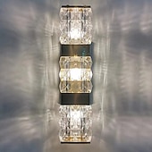 cheap Indoor Wall Lights-Crystal wall sconces, indoor bathroom vanity wall accessories, vintage gold wall-mounted lights, bedroom, bedside table, hallway, dining room decor
