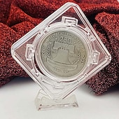  Moneta commemorativa del 250° anniversario dell'America 1776-2026, moneta commemorativa del quinquennio della Campana della Libertà con cornice girevole, souvenir in argento della Dichiarazione