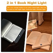 ieftine Lumini de lectură-Lampă de citit cu LED-uri transparente, reîncărcabilă, cu 3 culori &amp;temporizator, lampă cu placă cu panou reglabil, lumină pentru carte pe toată pagina, pentru citit în pat noaptea, cadouri amuzante