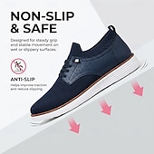 economico Scarpe Casual con Lacci-Scarpe da ginnastica Oxford da uomo blu navy in maglia, scarpe casual stringate eleganti da passeggio, scarpe comode e leggere per ufficio, viaggi e uso quotidiano