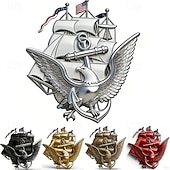  2-pack metallbilemblem för amerikanska flottan 250-årsjubileum, 3D-klistermärke med skallig örn, patriotisk militär bildekal, kromad metallkarossdekoration för bil, lastbil, SUV, veteranpresent