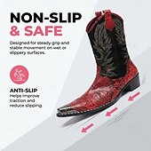 tanie Wysokiej jakości skórzane buty-męskie czerwone haftowane kowbojskie buty – zabytkowe, westernowe buty do jazdy konnej, designerskie obuwie na rodeo, koncerty country, festiwale muzyczne i występy sceniczne