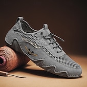 economico Scarpe Casual con Lacci-Scarpe da ginnastica da uomo beige in mesh – scarpe casual traspiranti e leggere, comode calzature da esterno per viaggi, passeggiate e uso quotidiano