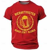  Men's Bieraktivisten Heben Statt Kleben German Beer Humor T Shirt Graphic Slim Fit Oktoberfest Pub Party Casual Designer Clothing Apparel S M L XL XXL XXXL