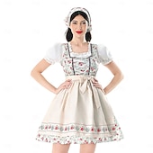 cheap Dirndl Set-Oktoberfest Dirndl Dress Dirndl Set Mini Length Maid Bavarian German Munich Wiesn Women's Carnival Beer Festival Traditional Style Cloth