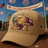 economico USA 250.-Cappello per il 250° anniversario degli Stati Uniti, berretto da baseball commemorativo 1776-2026, cappello patriottico americano 250 con aquila calva, campana della libertà e statua della libertà