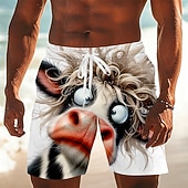  Per uomo Animale Bestiame Costumi da bagno Costumi da bagno Pantaloncini da bagno Pantaloncini da Surf Misura del girovita medio Divertente Quotidiano All'aperto Tasche Laterali fodera in rete