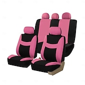 economico Coprisedili per auto-Set completo di 9 coprisedili universali per auto, in tessuto a rete di poliestere traspirante, per auto, SUV, berline e camion. Eleganti accessori per interni bicolore, facili da installare.