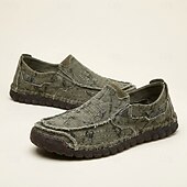 cheap Slip-On Casual Shoes-Men's Distressed Canvas Slip-On Loafers – Lightweight Vintage Casual Shoes for Daily Wear, Travel, Outdoor Leisure &amp; Weekend Adventures