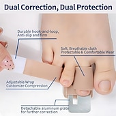 cheap Bunion Corrector-2PCS Toe Straightener, Hammer Toe Corrector for Women &amp; Men, Toe Splint for Broken Toe, Adjustable Toe Wraps with Removable Aluminum, Toe Spacers Support Crooked Toes, Overlapping Toes, Curled Toes