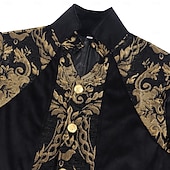 economico Capispalla-Barocco Medievale Rinascimento Cappotto Lunghe Principe Vampiro Nobile Ricamato Costume Per uomo Reale Halloween Carnevale Mascherata Feste Fiera Rinascimentale LARP Adulti Cappotto