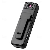 abordables Cámaras de red IP de interiores-Cámara corporal HD 1080p con visión nocturna infrarroja, mini cámara de seguridad portátil con clip para el hogar, la oficina y exteriores, grabadora de vídeo portátil con estabilización deportiva y