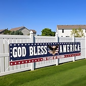 billige Hageflagg-250-årsjubileum USA-flagg Gud velsigne Amerika-banner 4. juli-dekorasjoner stort 250-årsjubileumsbanner for utendørs, innendørs, hage, veranda, plen