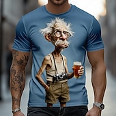  Per uomo Vecchio Uomo Maglietta Manica Corta maglietta Stampa 3D Girocollo Camicia Divertente Casuale Quotidiano Streetwear Blu Viola Cachi Estate Primavera Abbigliamento S M L XL 2XL 3XL
