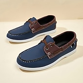 tanie Casualowe buty na sznurówki-klasyczne męskie buty żeglarskie, sznurowane, codzienne buty pokładowe do jazdy samochodem, podróży, na plażę, na wakacje i na co dzień