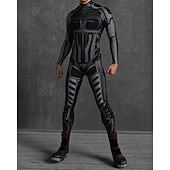 お買い得  男性用コスチューム-カーニバルコスチューム フルボディスーツ 柄全身タイツ コスプレ衣装 ボディスーツ プリント セクシーコスチューム ハロウィーン 男性用 女性用 男の子 コスチューム のために パーティー 性能 マスカレード 子供用 成人