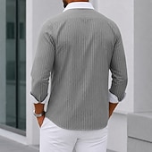economico Camicie Button Down da uomo-Per uomo Camicia elegante Camicia button-down Camicia a righe Camicia con Colletto A righe Quotidiano Affari Rosa Blu marino Blu Grigio Manica Lunga Collo ripiegato Tutte le stagioni Abbigliamento