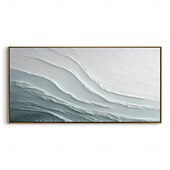 abordables Peintures Abstraites-Hand Painted Sea Beach Canvas Oil Painting Ocean Wave 3D Texture Painting Blue Ocean Painting Living Room Decor Painting Custom Painting