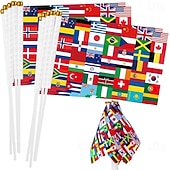 baratos Partida de Futebol Mundial 2026-Conjunto de 30 bandeirinhas internacionais de futebol para decoração da Copa do Mundo, pequenas e portáteis, ideais para lembrancinhas de festas internacionais, eventos esportivos ao redor do mundo,
