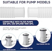 baratos eletrodomésticos-Conjunto de 4 mangueiras de reposição para bomba de filtro de piscina com braçadeiras de aço inoxidável, mangueira acessória de 1,25" de diâmetro e 59" de comprimento para piscinas acima do solo,