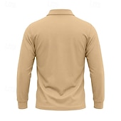 economico Camicia da uomo-Per uomo Tinta unita Maglietta sportiva Polo da golf Maglia da tennis Maglietta da tennis Manica Lunga Tasca Bottoni Leggero Elastico Traspirante Tennis Golf Corsa Colletto a Camicia Top Bianco Cachi