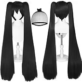 abordables Perruques d&amp;#39;anime-perruque turquoise style chanteuse virtuelle à double queue de cheval