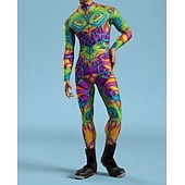 お買い得  男性用コスチューム-カーニバルコスチューム フルボディスーツ 柄全身タイツ コスプレ衣装 ボディスーツ プリント セクシーコスチューム ハロウィーン 男性用 女性用 男の子 コスチューム のために パーティー 性能 マスカレード 子供用 成人