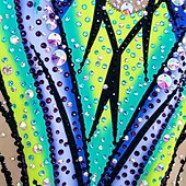 cheap Rhythmic Gymnastics Leotard-Figure Skating Leotard Women's Ice Skating Figure Skating Leotard Blue+Green Patchwork Stretchy Training Competition Skating Wear Classic Crystal / Rhinestone Sleeveless Ice Skating Figure Skating