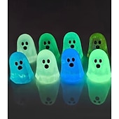 economico Esculturas-30PCS Glow in The Dark Ghost Charms for Halloween, Cute Transparent White Resin Ghost Pendants for Jewelry Making, DIY Crafts, Necklace Bracelet Earrings Accessories, Mini Ghost Ornaments Gifts