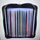cheap Storage &amp; Organization-Men's RFID Blocking Travel Wallet, Slim Zipper Card Holder for Credit Cards, Cash, ID and Business Cards, Secure Black Minimalist Wallet with Metal Clasp