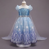 baratos Fantasias para meninas-Semana do Livro 2026 Rainha da Neve Gelado Princesa Elsa Vestidos Capa Vestido da menina de flor Fantasias Festa a fantasia for Para Meninas Crianças Natal Dia da Criança Baile de Máscaras Casamento