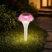 preiswerte Bodenlichter-1 Stück Solar-Gartenleuchte in Pilzform, wasserdicht, für Gartenwege, Rasen, Terrasse, Hof, Gehwege und Einfahrten, 2 Lichteffekte (weiß &amp; farbwechselnd).