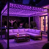 abordables Projecteurs haute tension à brancher-Guirlande lumineuse LED en filet, décoration extérieure en filet, guirlande lumineuse multicolore LED étanche pour buissons, arbustes, haies, arbres et pelouse
