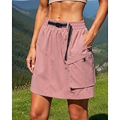 preiswerte Unterteile-Damen Cargoröcke Outdoor-Röcke Sommer Außen Normale Passform Schnelltrocknend Leicht Elastisch Atmungsaktiv Rock Elastischer Bund Schwarz Elfenbein Tennis Golfspiel Camping / Wandern / Höhlenforschung