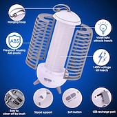 preiswerte Bug Zapper-Kabelloser Insektenvernichter für den Außenbereich, wiederaufladbar, 2-in-1-Funktion: kabellose Mückenlampe mit 2500-mAh-Akku, elektrische Insektenfalle, ideal für drinnen und draußen, z. B. auf