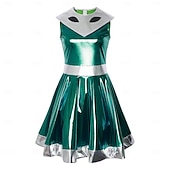 voordelige Dameskostuums-Jurken Outfits Fancy kostuum Buitenaards kostuum Ruimtemeisje Cosplay Glanzend latex patent Metallic Kinderen Volwassenen Dames Halloween Carnaval Boekenweek Feest Prestatie Aankleden