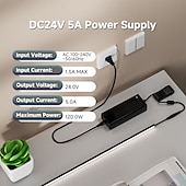  Zasilacz 24 V, zasilacz LED 24 W, 48 W, 72 W, 96 W, 120 W, 144 W, konwerter 100-240 V AC na 24 V DC, 1 A-DC6A, adapter oświetleniowy do taśm LED, kamer CCTV
