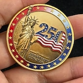 رخيصةأون الولايات المتحدة 250-عملة تذكارية بمناسبة الذكرى السنوية الـ 250 لتأسيس الولايات المتحدة الأمريكية (1776-2026)، عملة تحدي وطنية بمناسبة مرور 250 عامًا على تأسيسها، تحمل تصميم تمثال الحرية، هدية تذكارية قيّمة لهواة جمع
