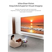 cheap Projectors-Smart Projector with Auto Focus &amp; Auto Keystone, 720P Native Portable Movie Projector with RGB Ambient Light, Bluetooth Speaker, WiFi Screen Casting, 180° Rotatable Home Theater Projector