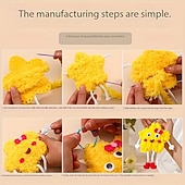  Kit di 6 portachiavi in peluche fai da te per bambini, kit creativo per realizzare bambole pelose fatte a mano, simpatici ciondoli a forma di frutta, stella e nuvola per lo zaino, bomboniere