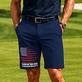 4th of July 2026 250th Men's Star American US Flag Bermuda Shorts Casual Shorts Golf Shorts Mid Waist Business Casual Work Golf Festival Flat Front Shorts with 4 Pockets Designer Clothing Apparel
