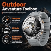billige Smartklokker-AK102 Smartklokke 1.7 tommers Bluetooth-anrops-smartklokke Skritteller Samtalepåminnelse Fitnessporing Kompatibel med Android iOS Herre GPS Lang ventetid Håndfri bruk IP68 50mm urkasse