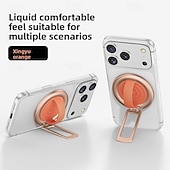 cheap Phone Holder-Magnetic Phone Ring Holder for MagSafe, 180° Adjustable Stainless Steel Kickstand &amp; Finger Grip, Skin-Friendly Liquid Feel, Multi-Angle Stand for iPhone 17 16 15 14 Pro Max