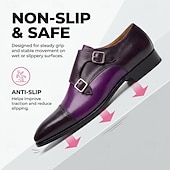 economico Scarpe Eleganti Classiche-Scarpe eleganti da uomo viola con doppia fibbia, punta affusolata, scarpe formali eleganti per lavoro, feste, matrimoni, ufficio, banchetti
