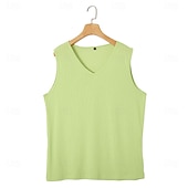 preiswerte Fitness Tank-Tops-Herren Ärmelloses Shirt Unterhemd Ärmellos V Ausschnitt Sommer Einfach Mode Basic Lässig Schlank Weich Lässig Strand Urlaub Schwarz Weiß Blau Top T-Shirt für Herren