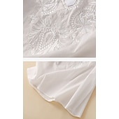  Femmes Chemise Haut à œillets Chemise Bohème Chemise en Dentelle Dentelle Broderie Élégant Bohème Vacances Manche 3/4 Hauts Longs Occasionnel Bleu Blanche Jaune Orange Marron Été Printemps